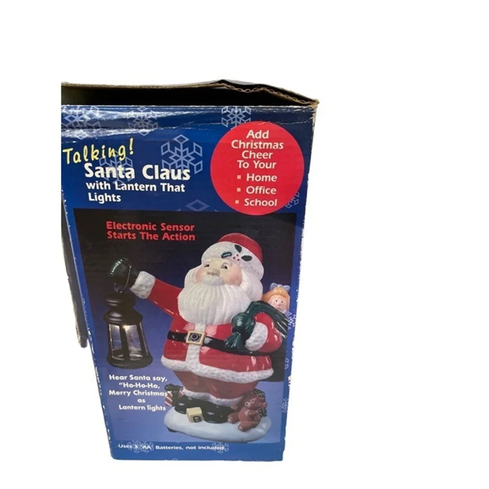 Talking Santa Claus with Light Up Lantern Electronic Sensor Model DL 10081